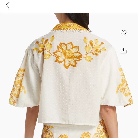 Aura Floral Cotton Crop Top sz Xs - Picture 3 of 5